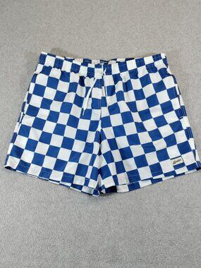 Bather Mens XL (36x5) Blue White Checkerboard Classic Swim Trunks Canada